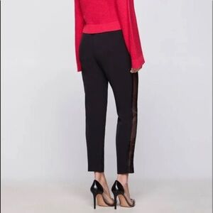 BCBGeneration Black Sheer Paneled Pull On Straight Pant, Size XS